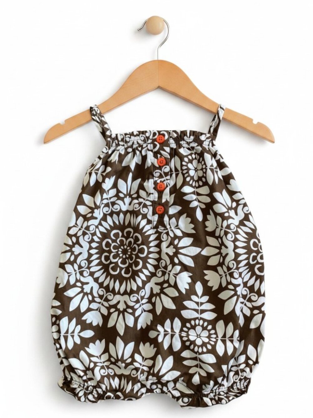 Carter's Brown and White Floral Bubble Romper size 3 Months